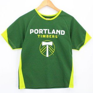 Portland Timbers X MLS Jersey Kids Youth Green Soccer #75 Polyester Size L 12-14